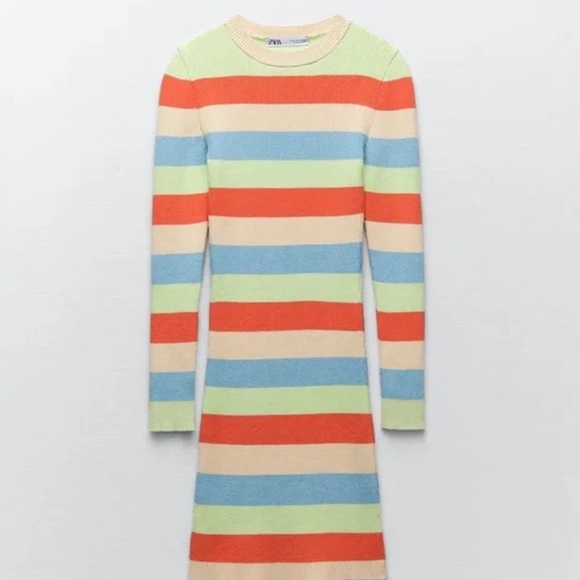 Zara Striped Sweater Mini Dress - Picture 6 of 7